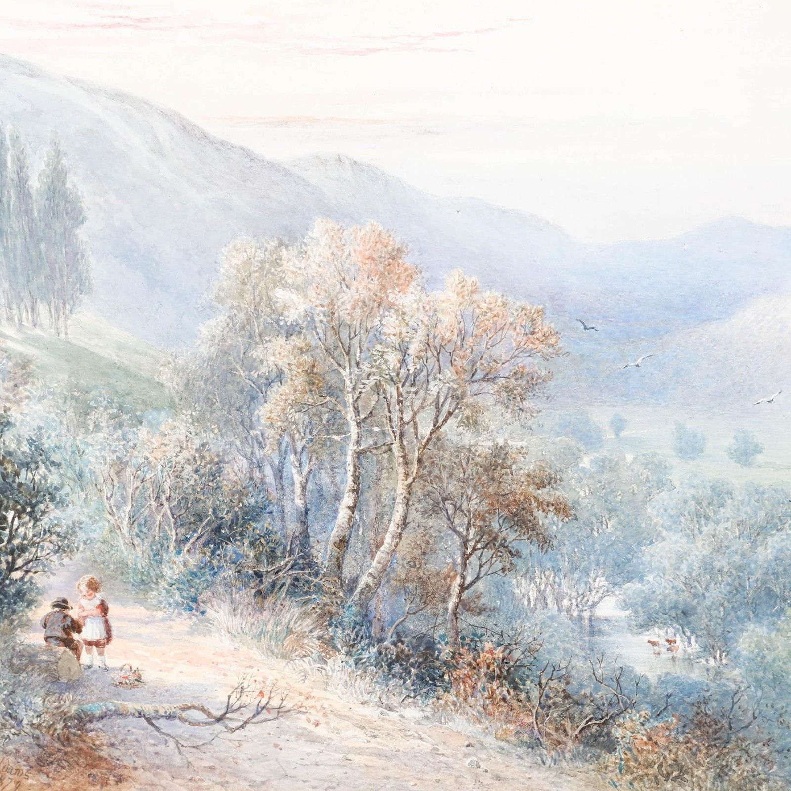 Albert George Adams (Fl. 1854 1887) Mid 19th Century Watercolour, Glynn Valley photo Art
