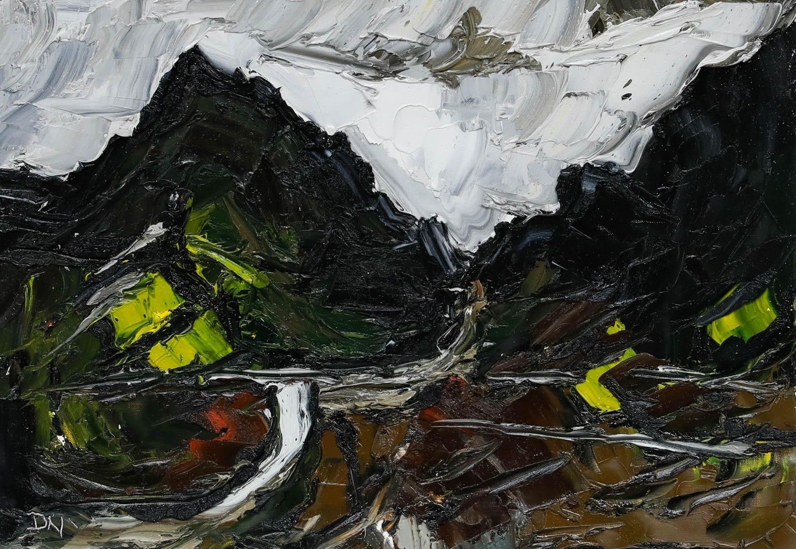 Daniel Nichols Contemporary Oil, Black Mountain Range photo furniture