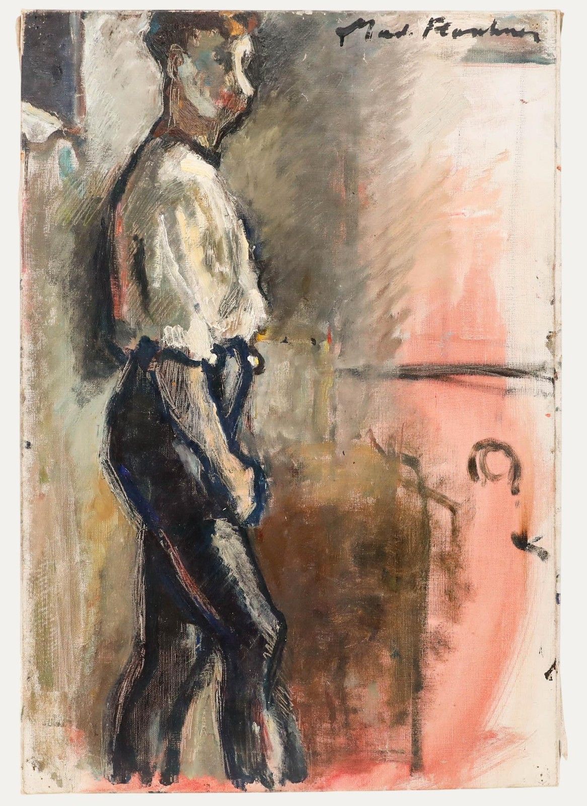 Madeleine Flaschner (1933 2022) 20th Century Oil, Man In Profile