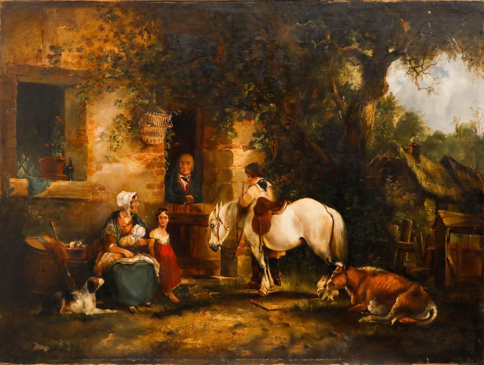 After Charles Waller Shayer (1826 1914) 19th Century Oil, The Cottage photo furniture
