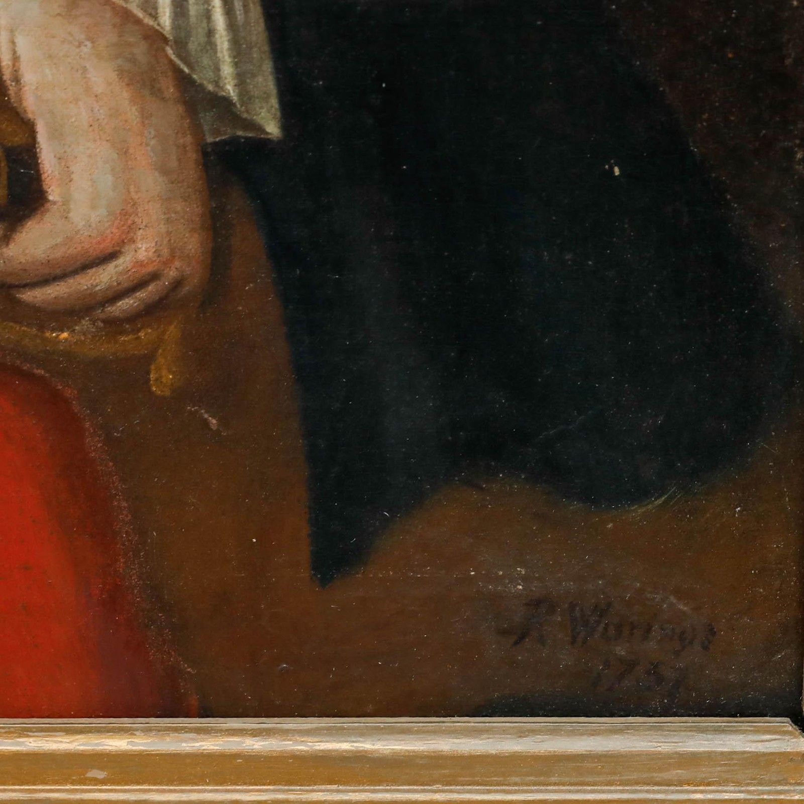 R. Waring German School 1737 Oil, The First Sword photo buy