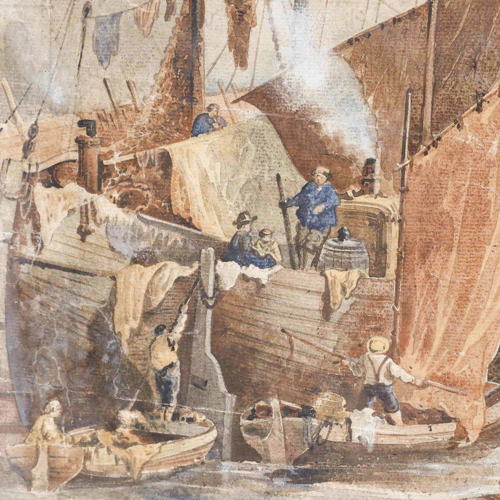 Arthur Mcarthur (1827 1892) Late 19th Century Watercolour, Busy Harbour Scene photo Art