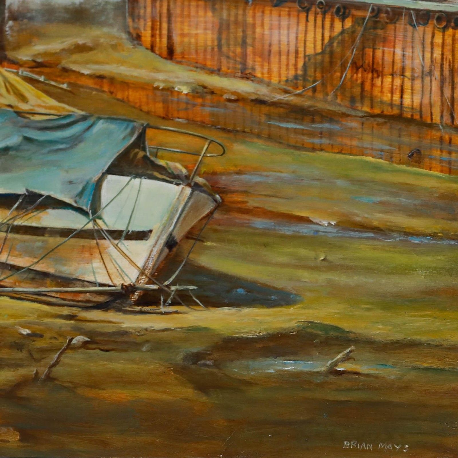 Brian Mays (1938 2005) 1988 Oil, Hessle Haven photo Art