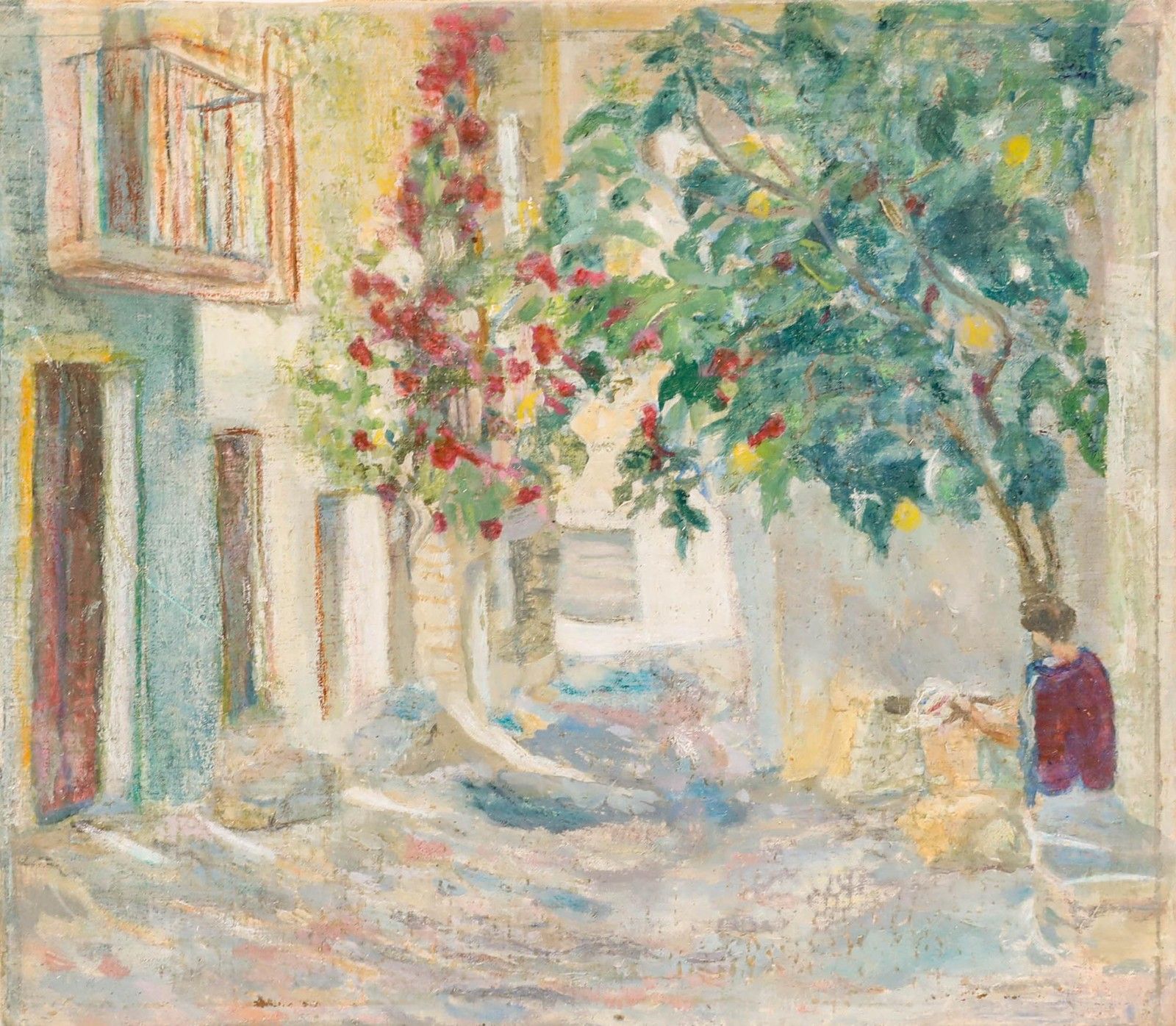 Ken Mirowzy 20th Century Oil, A Street In Spain photo furniture