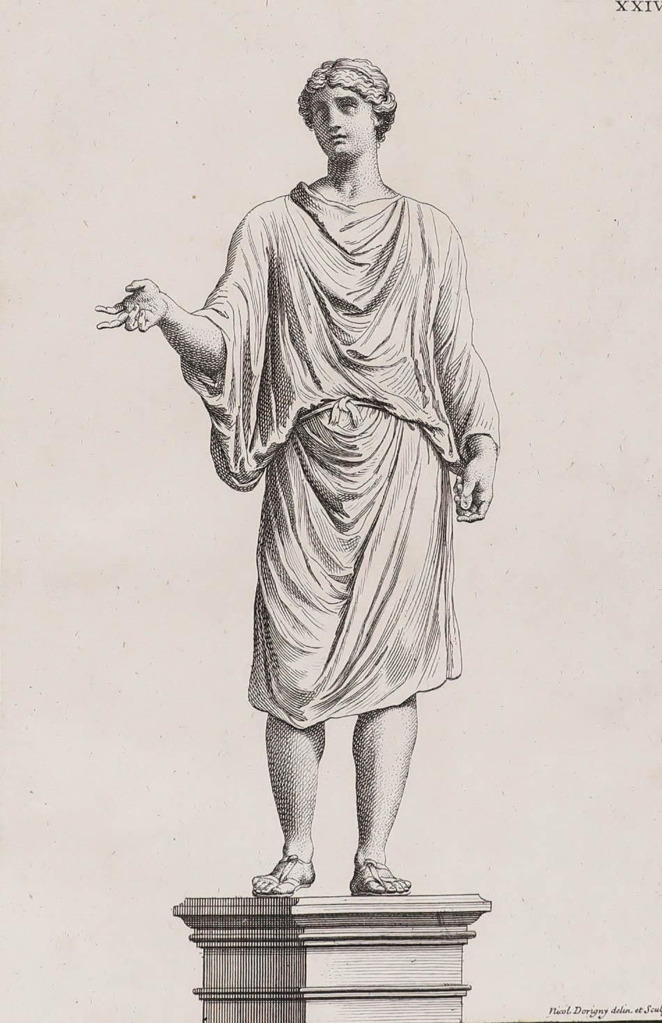 Sir Nicolas Dorigny (1658 1746) 18th Century Etching, Statue Of Camillo photo furniture