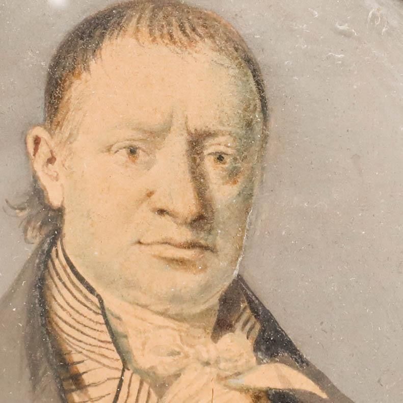 Miniature Early 19th Century Watercolour Portrait Of A Gentleman photo Art