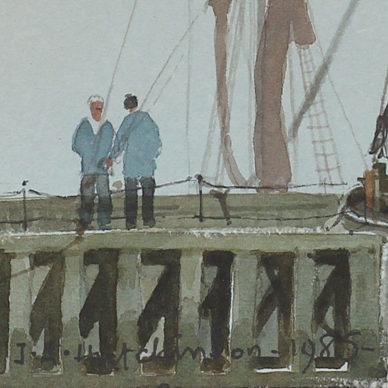 Watercolour By John A. Hutchinson. Titled 'Thames Barge' photo for sale