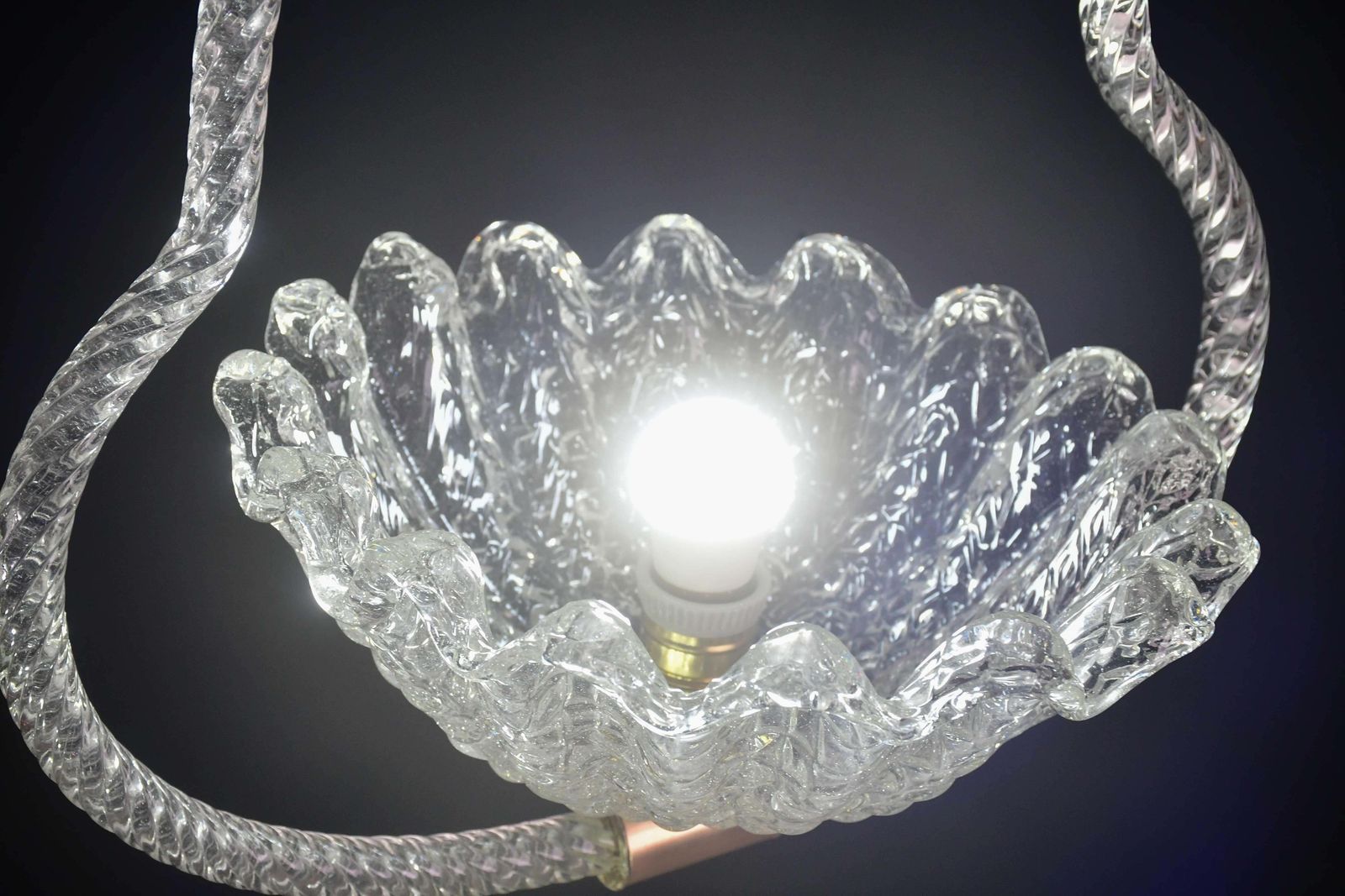 photo furniture Charming Art Decò Barovier & Toso Pendant Light Chandelier Murano Glass, 1950s