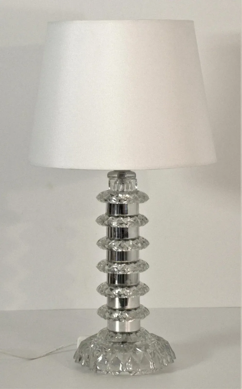 Glass And Chrome Table Lamp By Carl Fagerlund For Orrefors, Sweden, 1960s photo vinterior