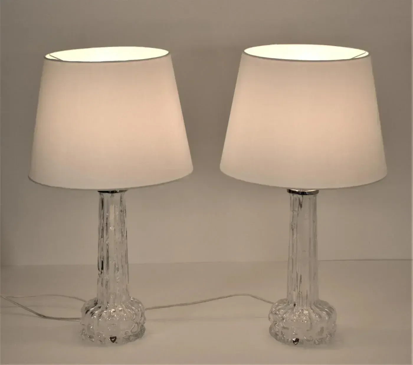 Art Glass Table Lamps By Carl Fagerlund For Orrefors, 1950s, Set Of 2 photo Lighting