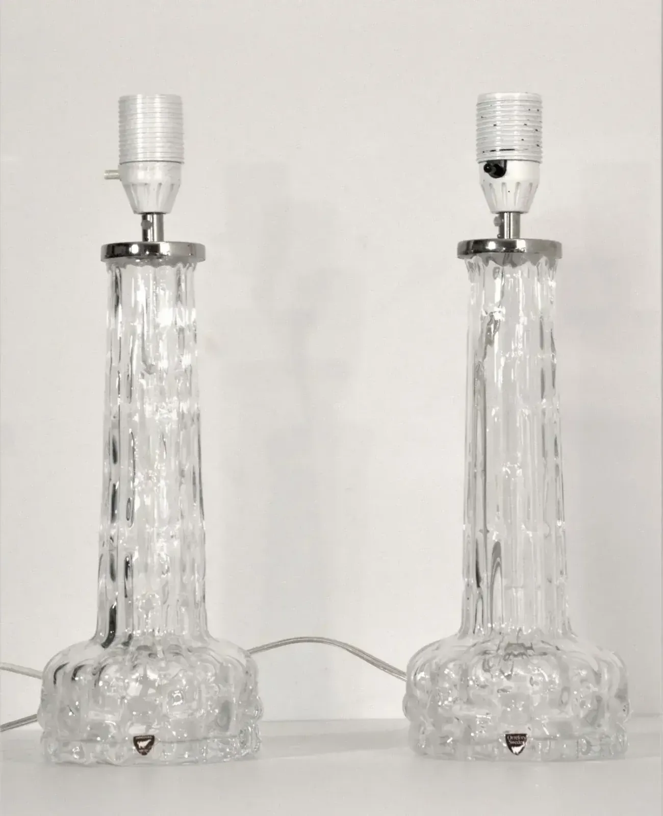 Art Glass Table Lamps By Carl Fagerlund For Orrefors, 1950s, Set Of 2 photo vintage