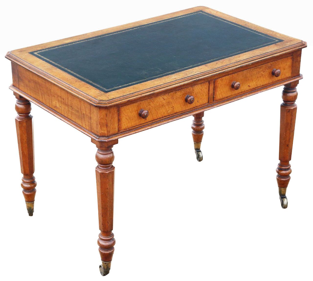 Antique 19th Century Oak Writing Desk / Table – Fine Quality Furniture photo for sale