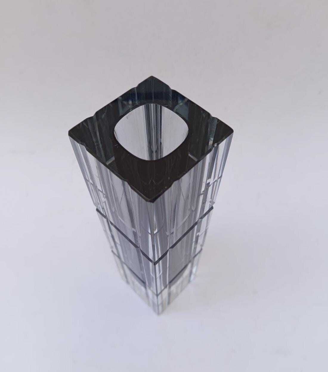 Vintage Murano Glass Vase Designed By Flavio Poli Mandruzzato, Smoked photo Home Decor