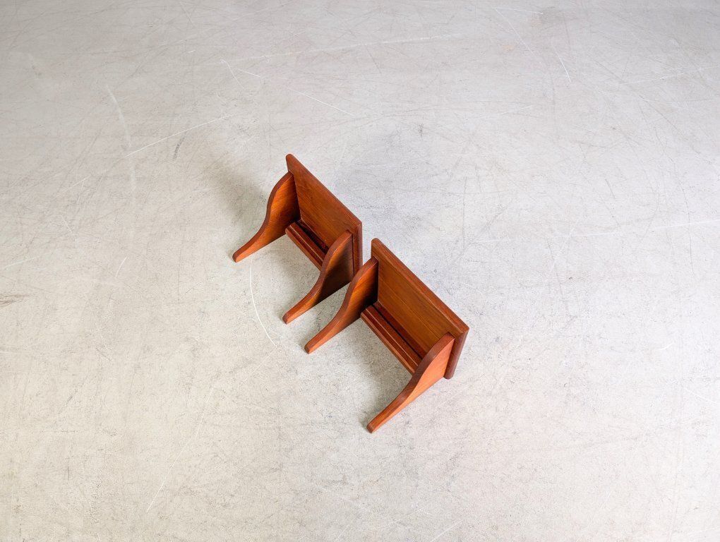 Original Set Of 2 Midcentury Wall Brackets Wall Shelf Teak 1960 photo for sale