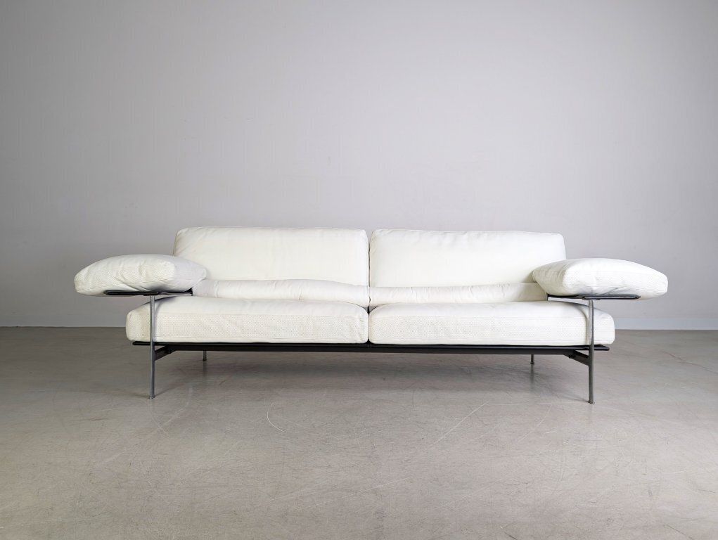 B&B Italia Sofa Diesis Leder Weiß Couch Antonio Citterio Paolo Nava photo for sale