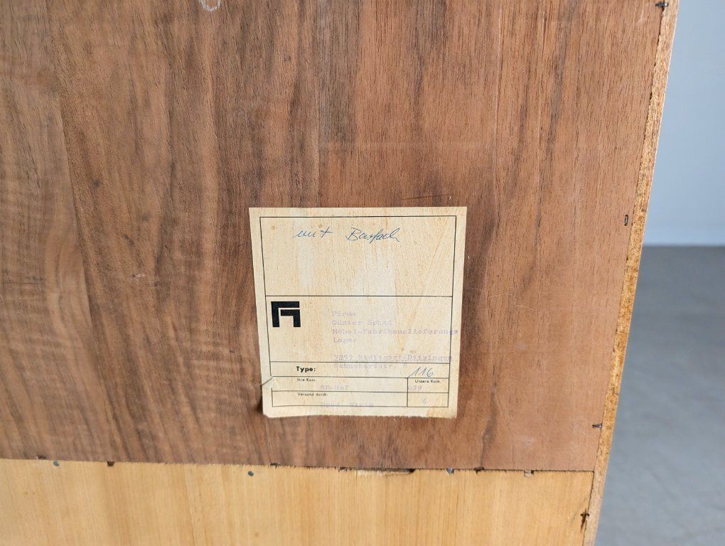 photo for sale Original Midcentury Sideboard Bar Compartment Walnut Chest Of Drawers Vintage