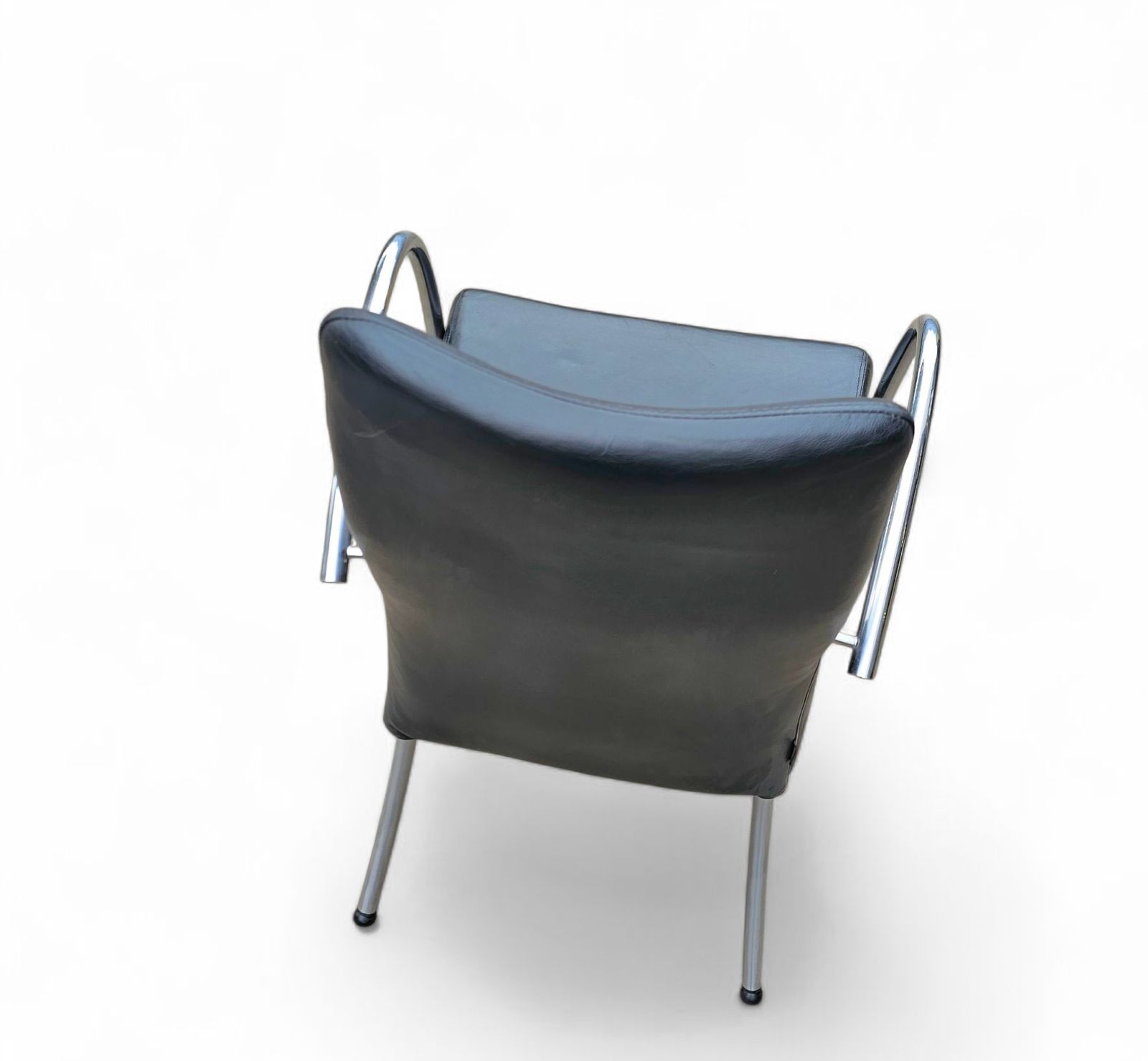 photo buy 6 X Rare Leather Dining Chair By Hennie De Jong / 1990s