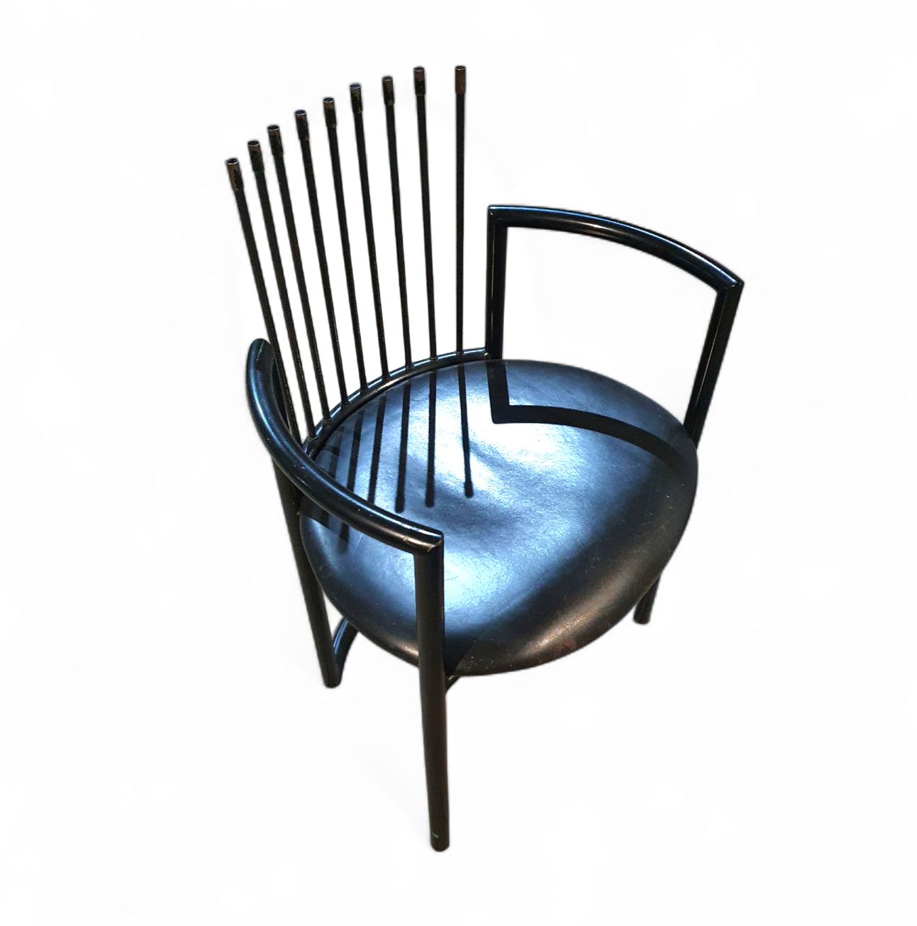 Avant Garde Chair / Leather Seat / Back Rest   Long Springs / Italy 1980s photo 1278.0
