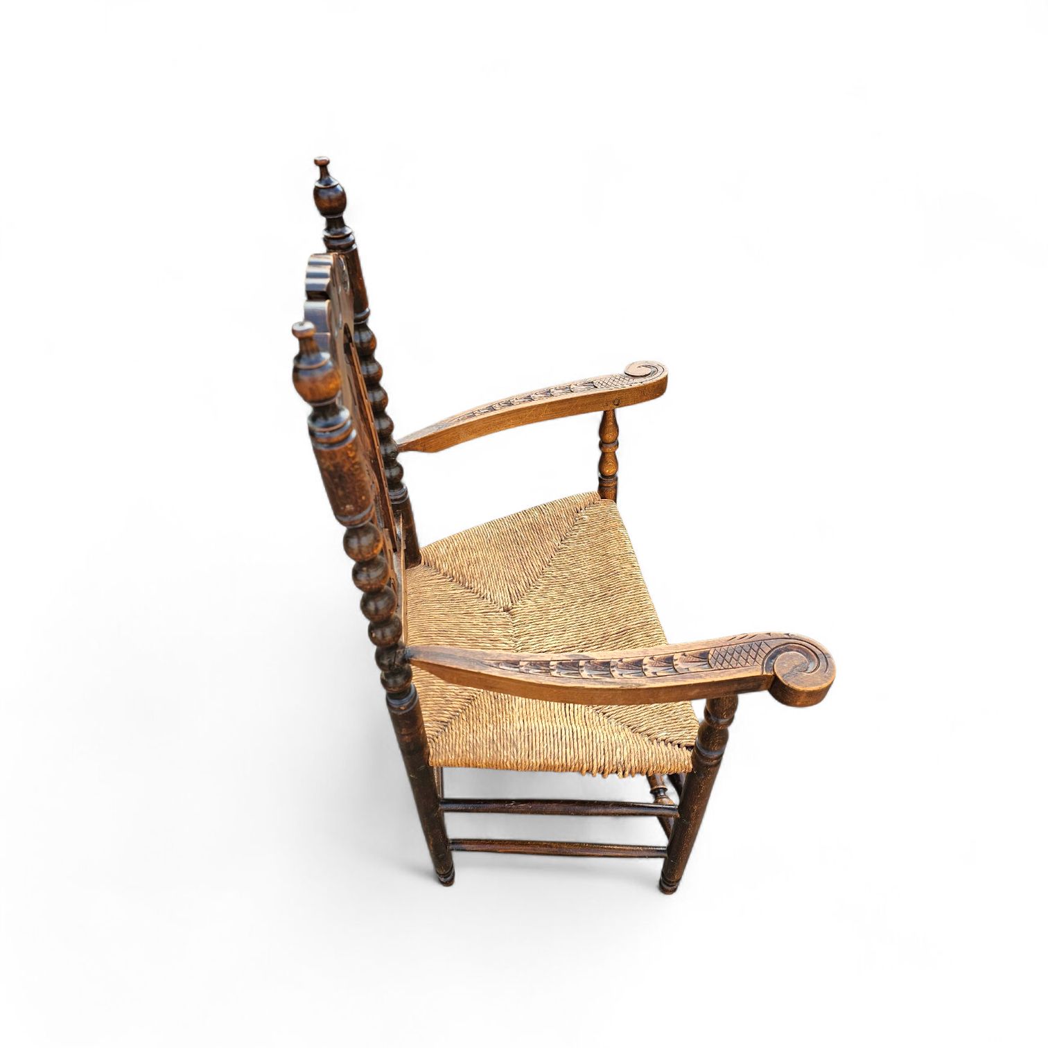 photo buy 8 ( 2 X Armrest ) X Ornate Wood / Bobbin / Wicker Dining Chair / Studded Chairs