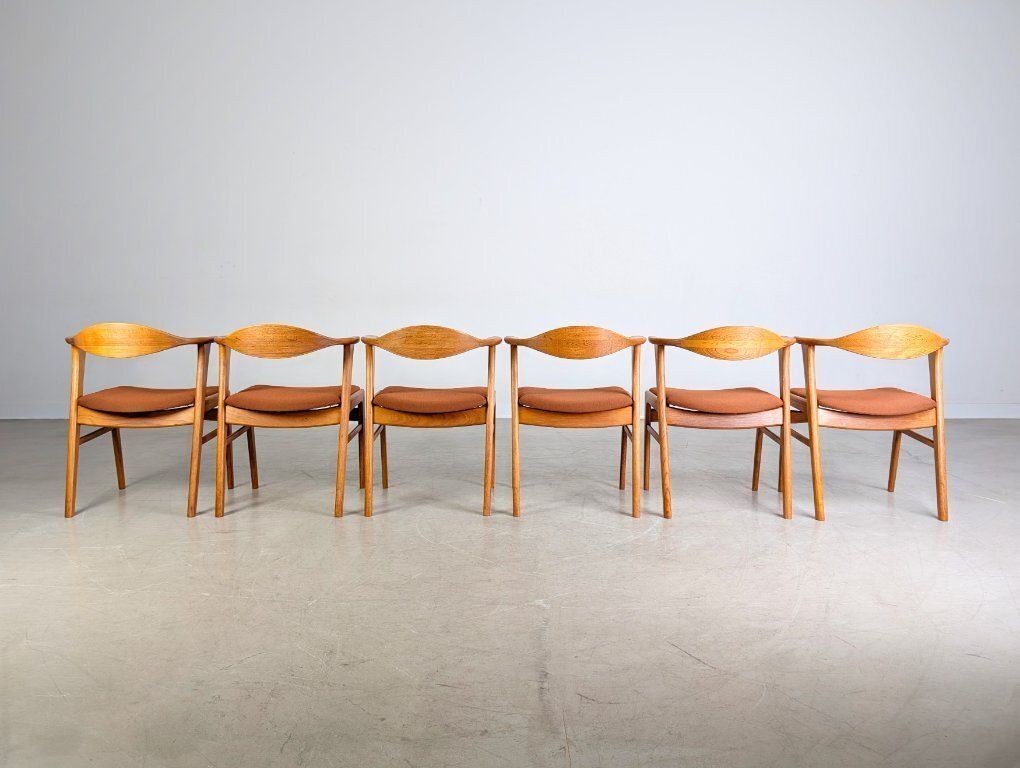 Set Of 6 Midcentury Chairs Høng Erik Kirkegaard Model 49b Teak photo vinterior