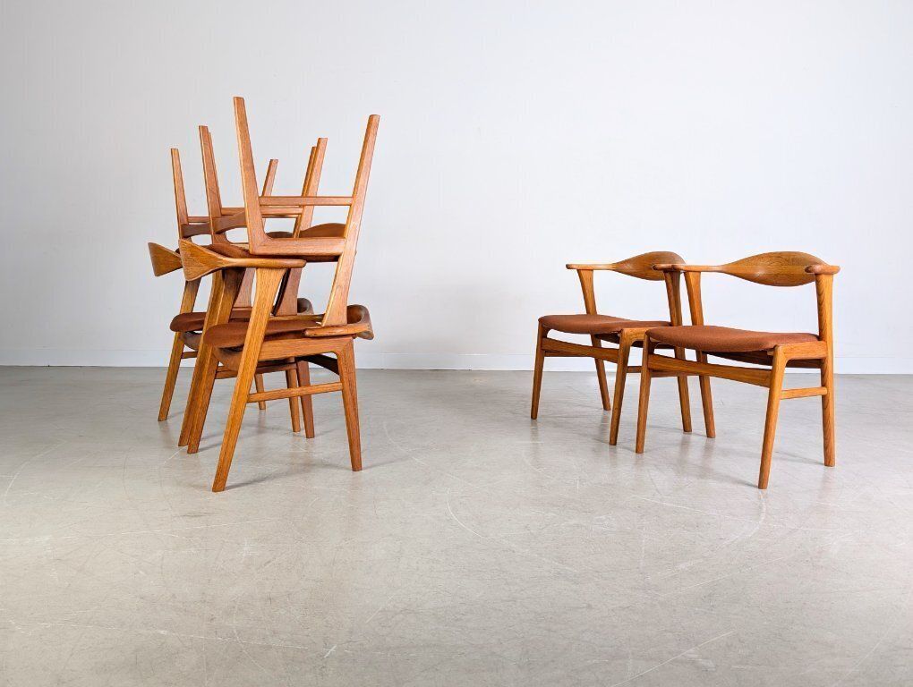 Set Of 6 Midcentury Chairs Høng Erik Kirkegaard Model 49b Teak photo buy