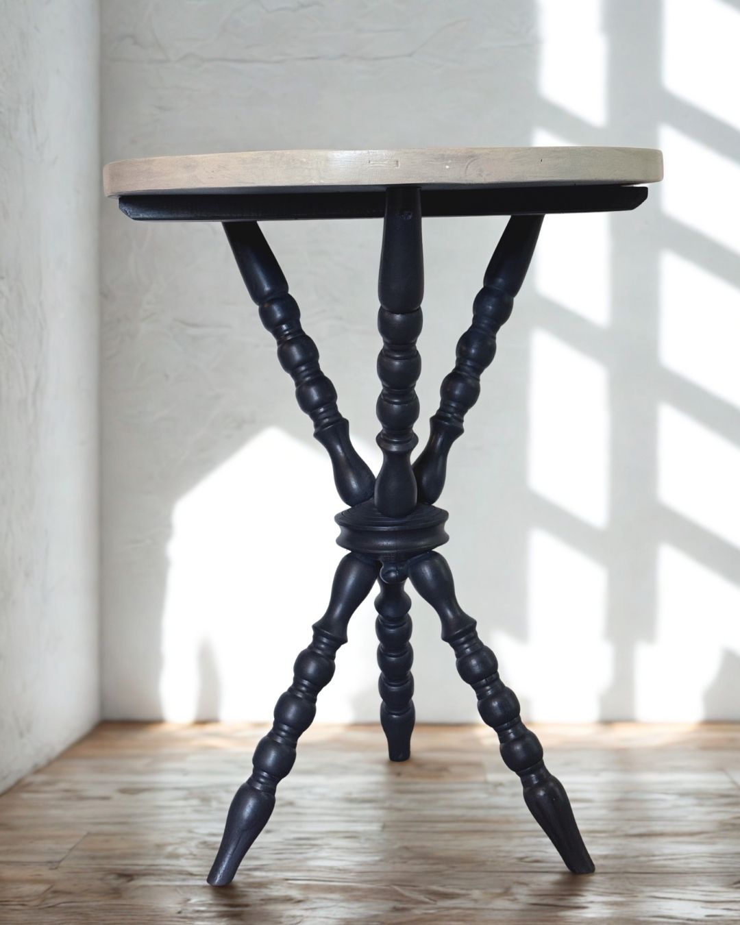 Refinished Vintage Gypsy Style Tripod Bobbin Table photo vintage