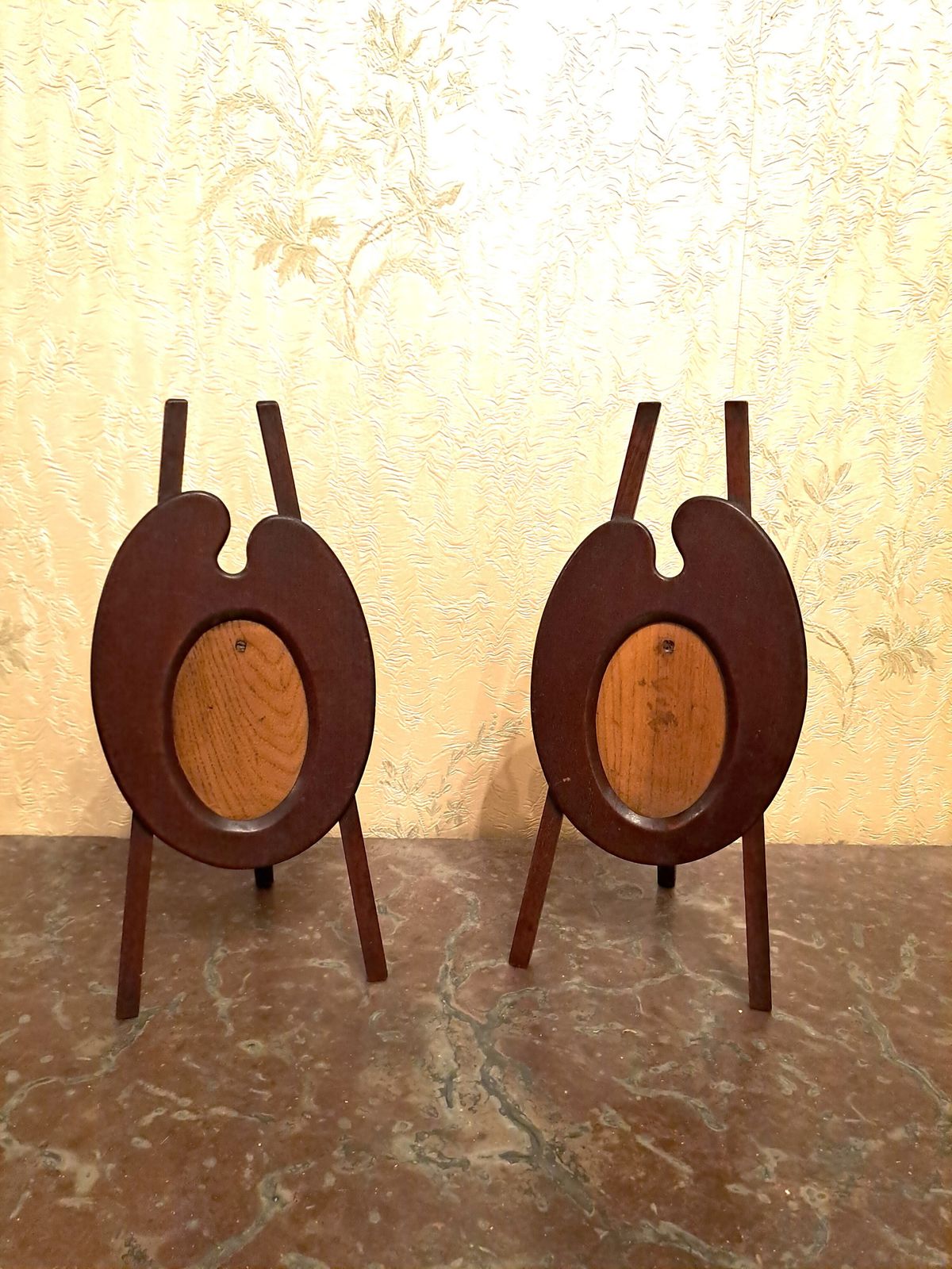Antique Artist’s Palette Photo Frames In Mahogany