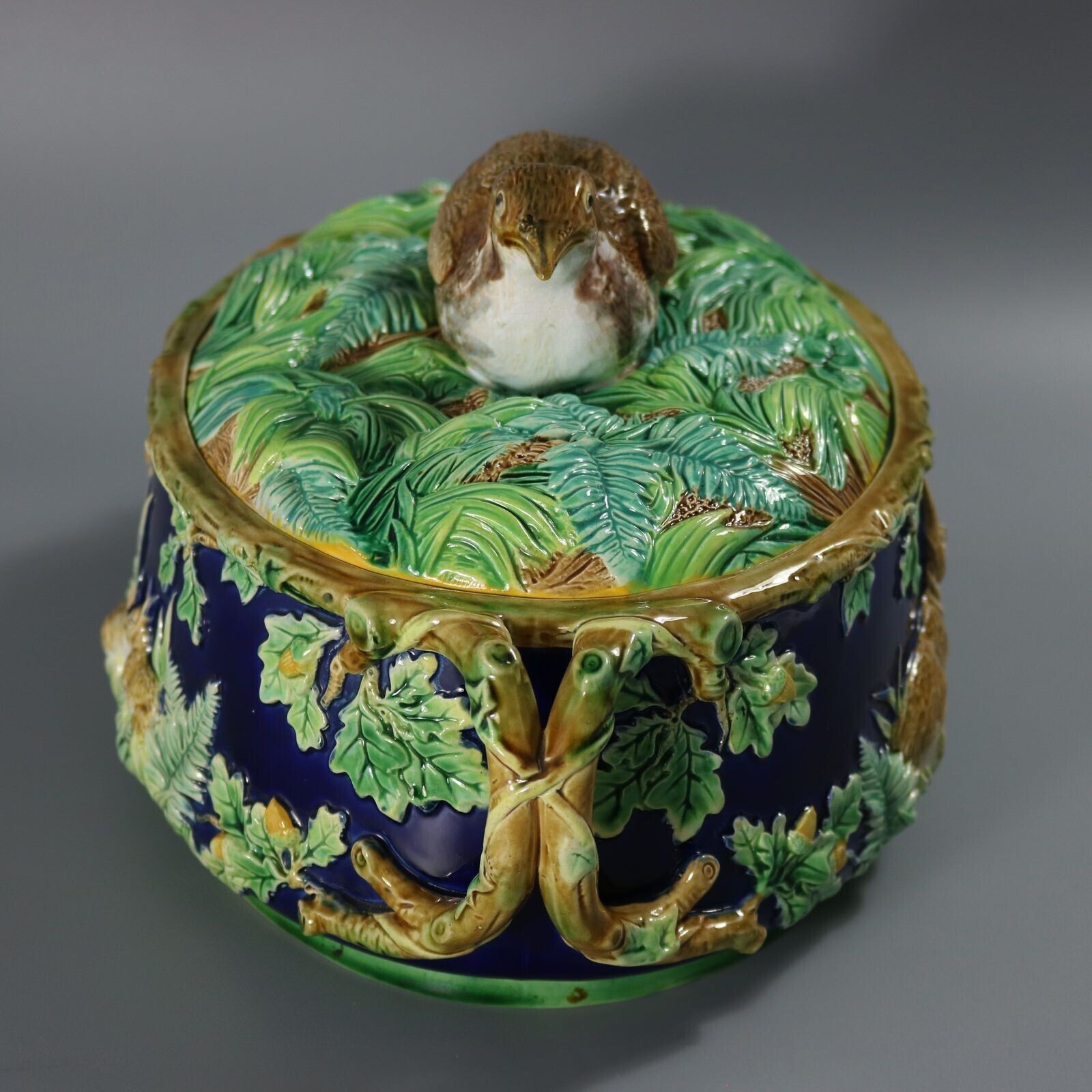 George Jones Majolica Partridge Game Pie Dish photo furniture