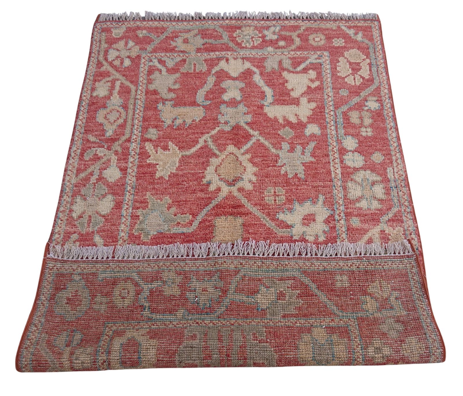 3x5 Rust Turkish Oushak Bohemian Hand Knotted Rug photo for sale