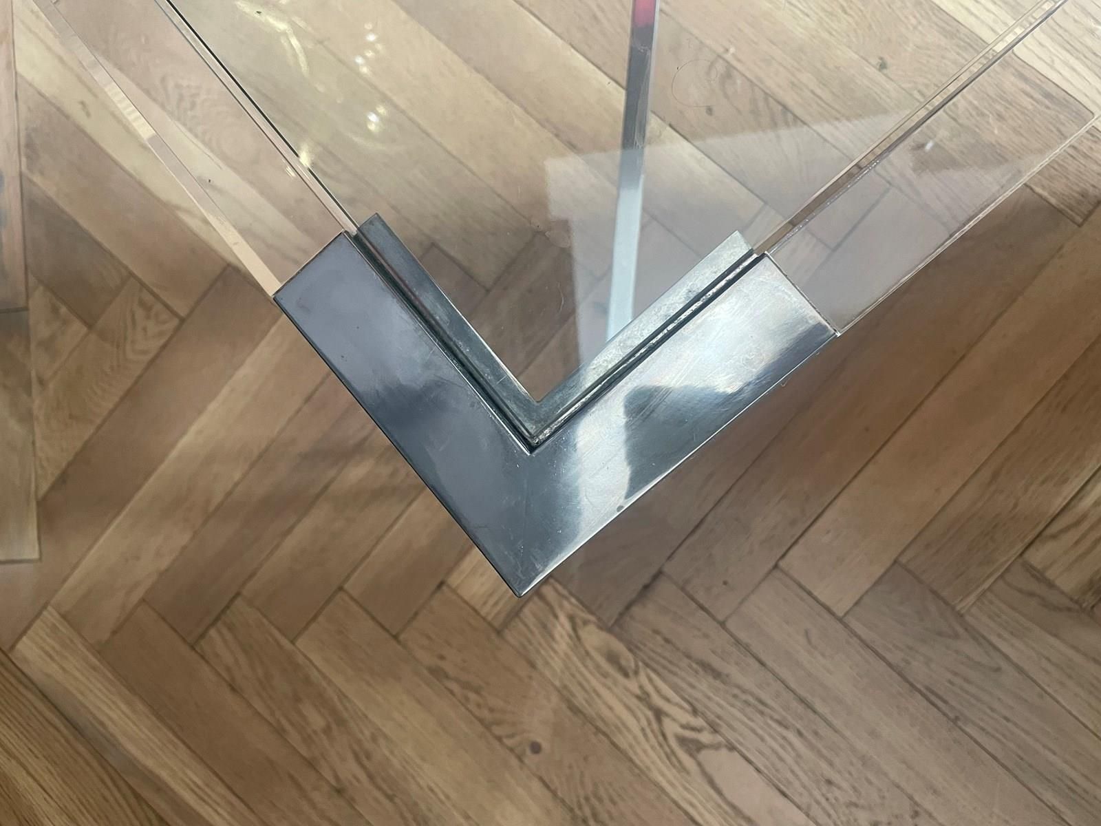 1 Of 2 Chrome & Lucite Coffee Tables photo buy