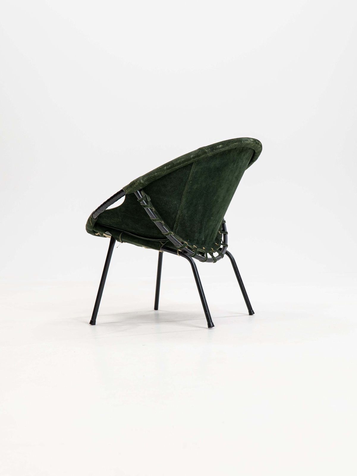 Mid Century Balloon Armchair In Green Cocktail Chair From Lusch & Co., 1960s photo vinterior