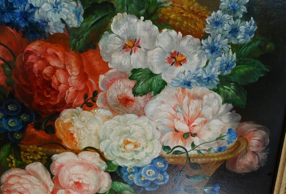 photo furniture Victorian Oil Painting Flower Arrangement Floral Spray Gilt Frame
