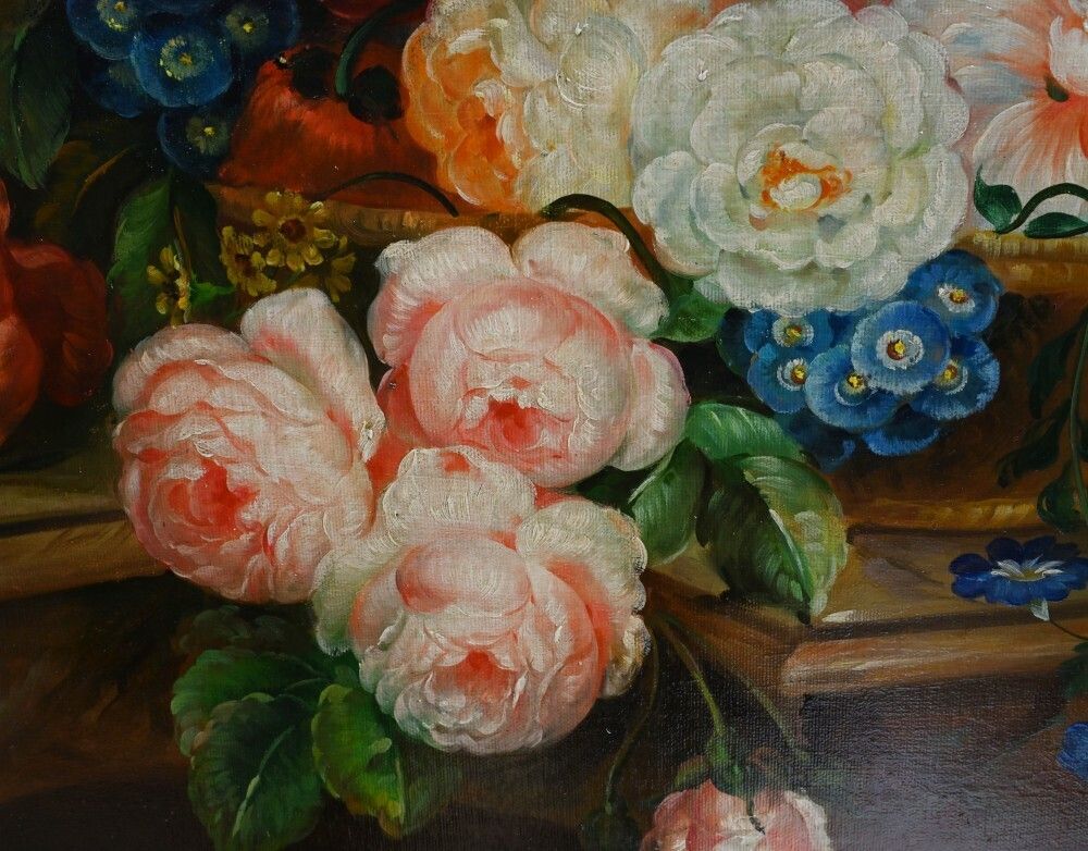 photo for sale Victorian Oil Painting Flower Arrangement Floral Spray Gilt Frame