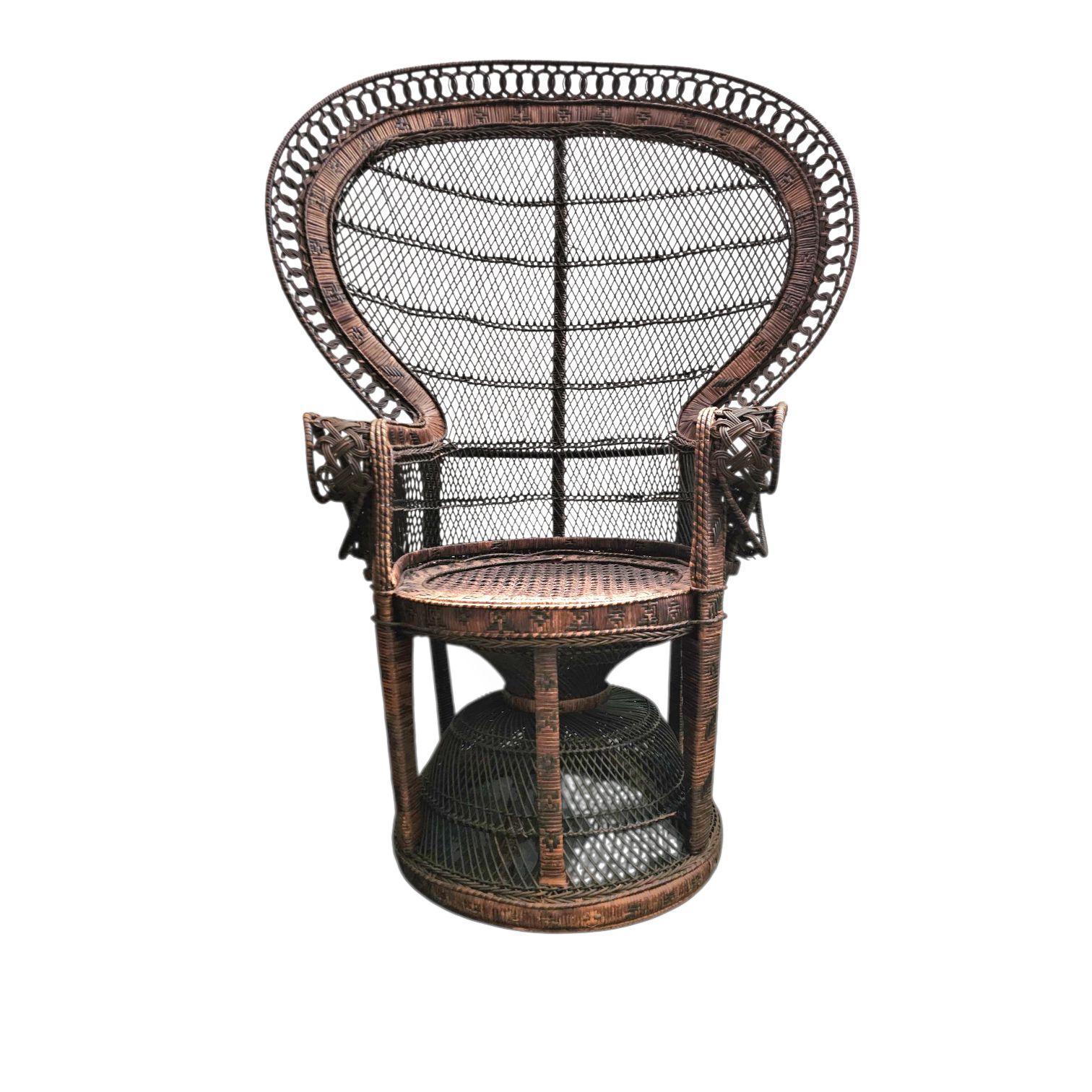 Peacock Emmanuelle Wicker Chair / Kok Maison / 1970s