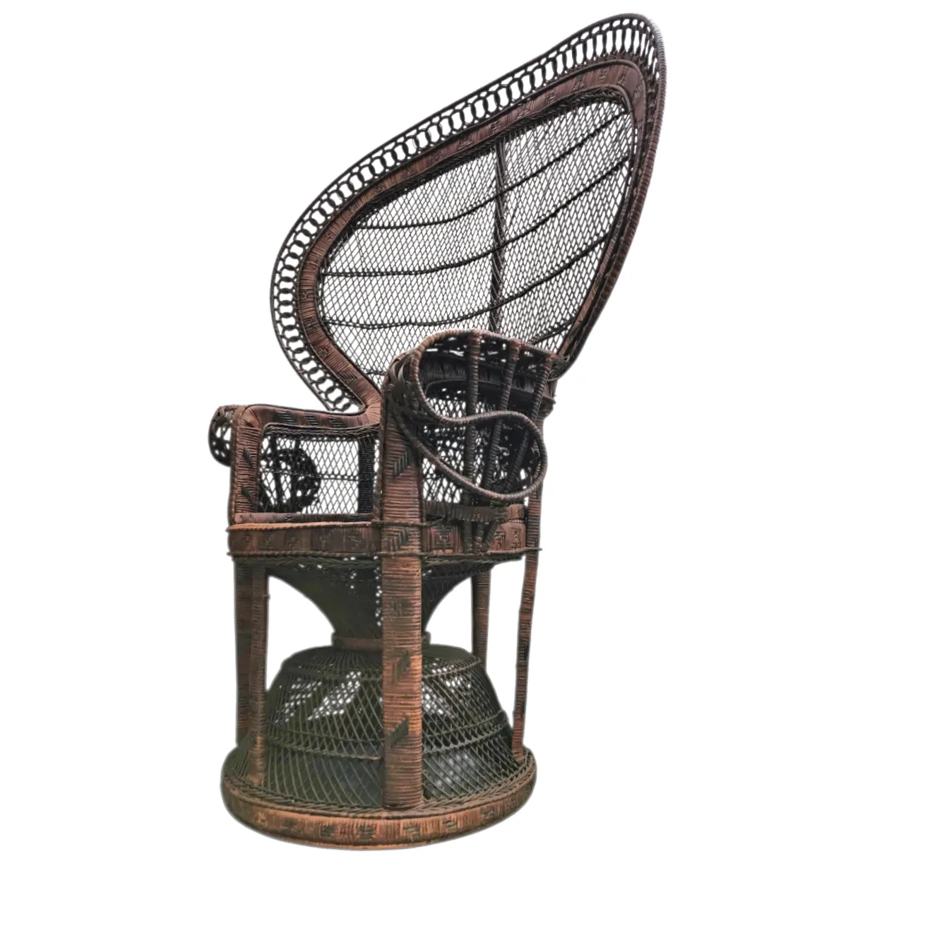 Peacock Emmanuelle Wicker Chair / Kok Maison / 1970s photo for sale