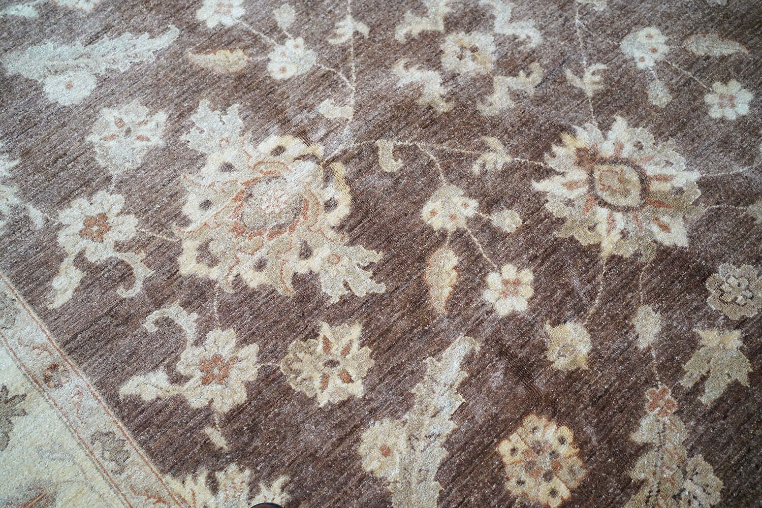 Textiles A Large Contemporary Gold Antique Wash Ziegler Carpet C.2010 photo