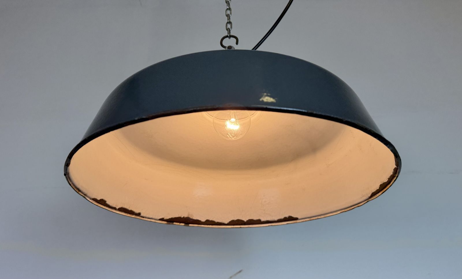 Industrial Grey Enamel Pendant Lamp From Siemens, 1930s photo buy