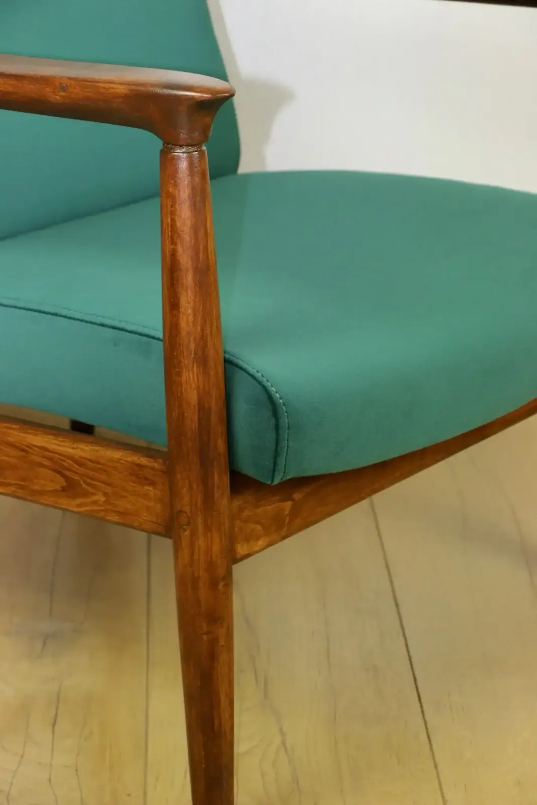 Gfm 64 Armchair, Designed By Edmund Homa From The 1970s, Green Velvet   Jade 500   2 Pieces Available photo for sale