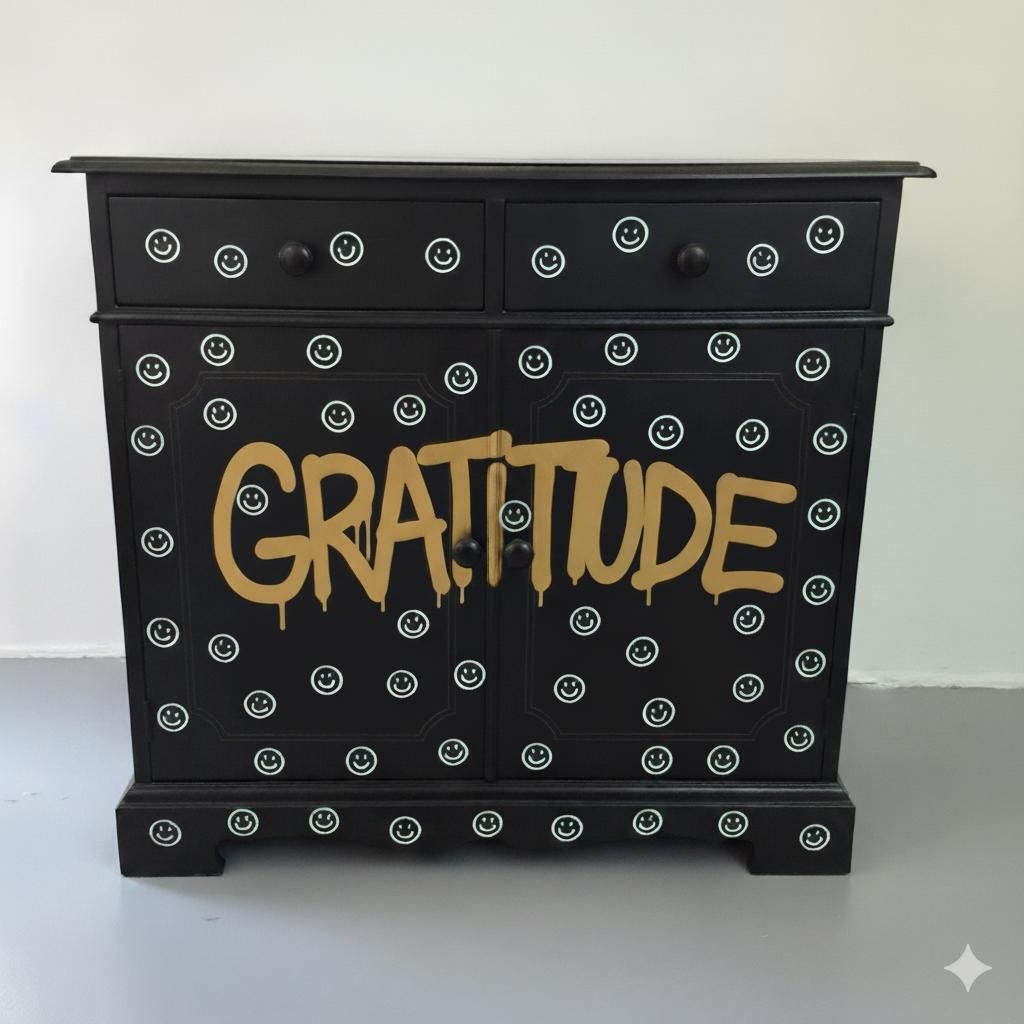 Custom Order Hand Painted Cabinet | Bespoke Street Art Graffiti Sideboard | Pop Art Tall Credenza | Unique Modern Furniture