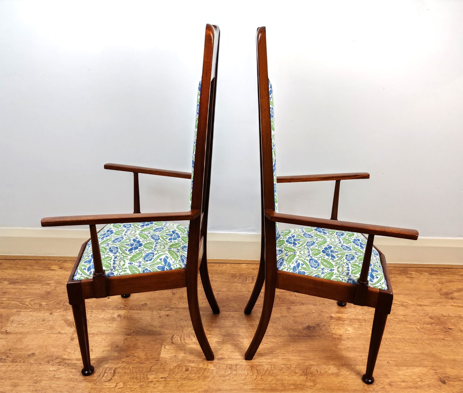 Pair Of Liberty Style Art Nouveau High Back Chairs photo furniture