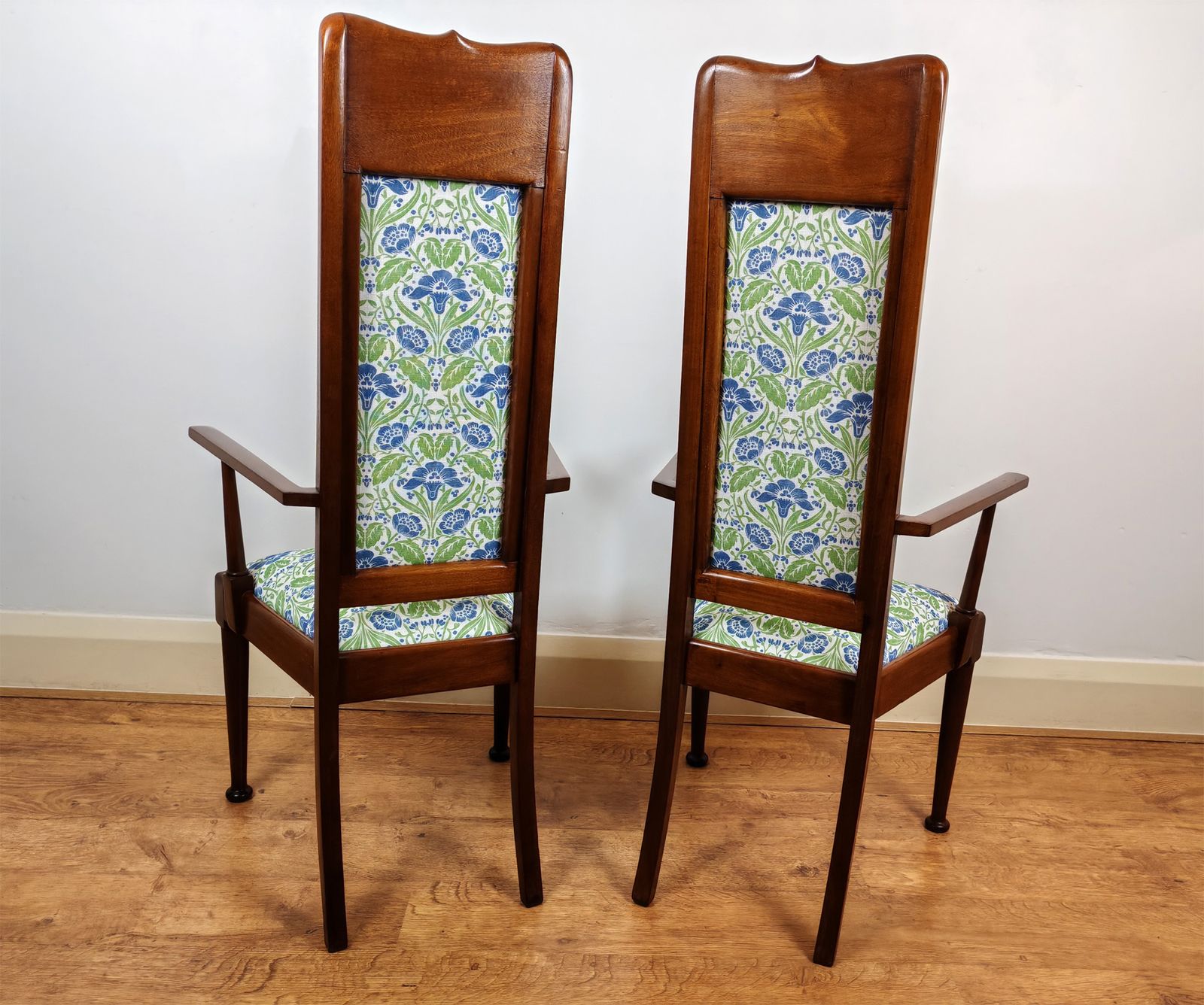 Pair Of Liberty Style Art Nouveau High Back Chairs photo 1350.0