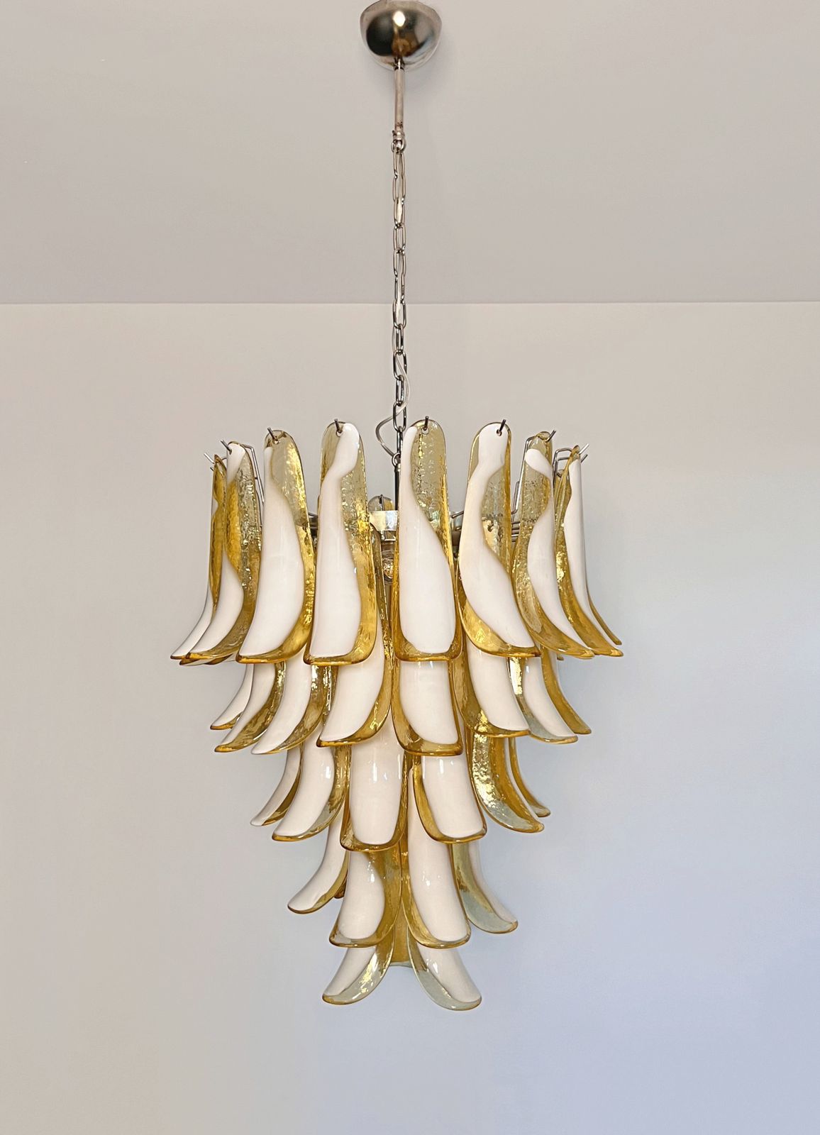 Italian Vintage Murano Chandelier   52 Caramel Glass Petals photo buy