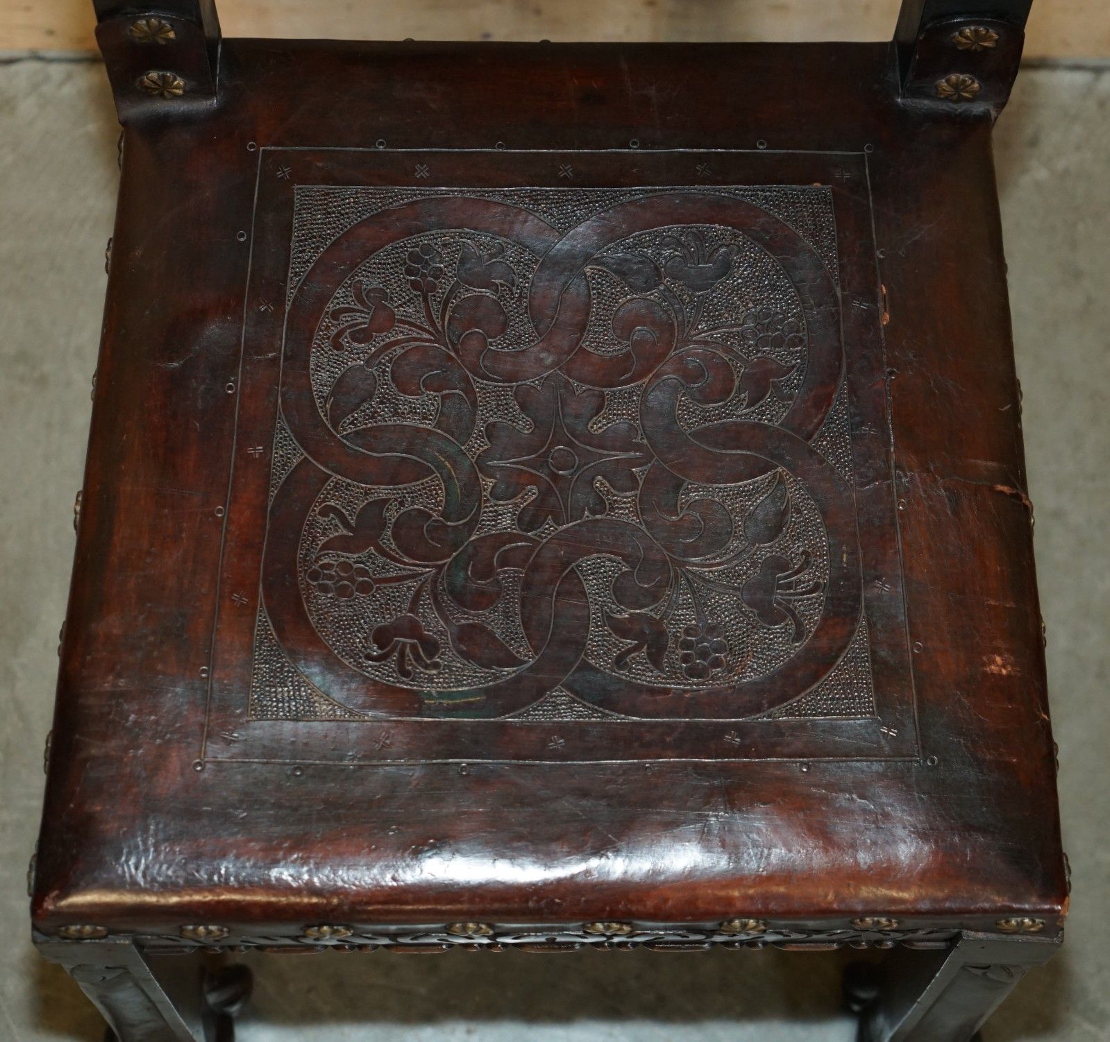 Furniture Five 19th Century Carved Continental Baroque Double Eagle Coat Of Arms Chairs photo