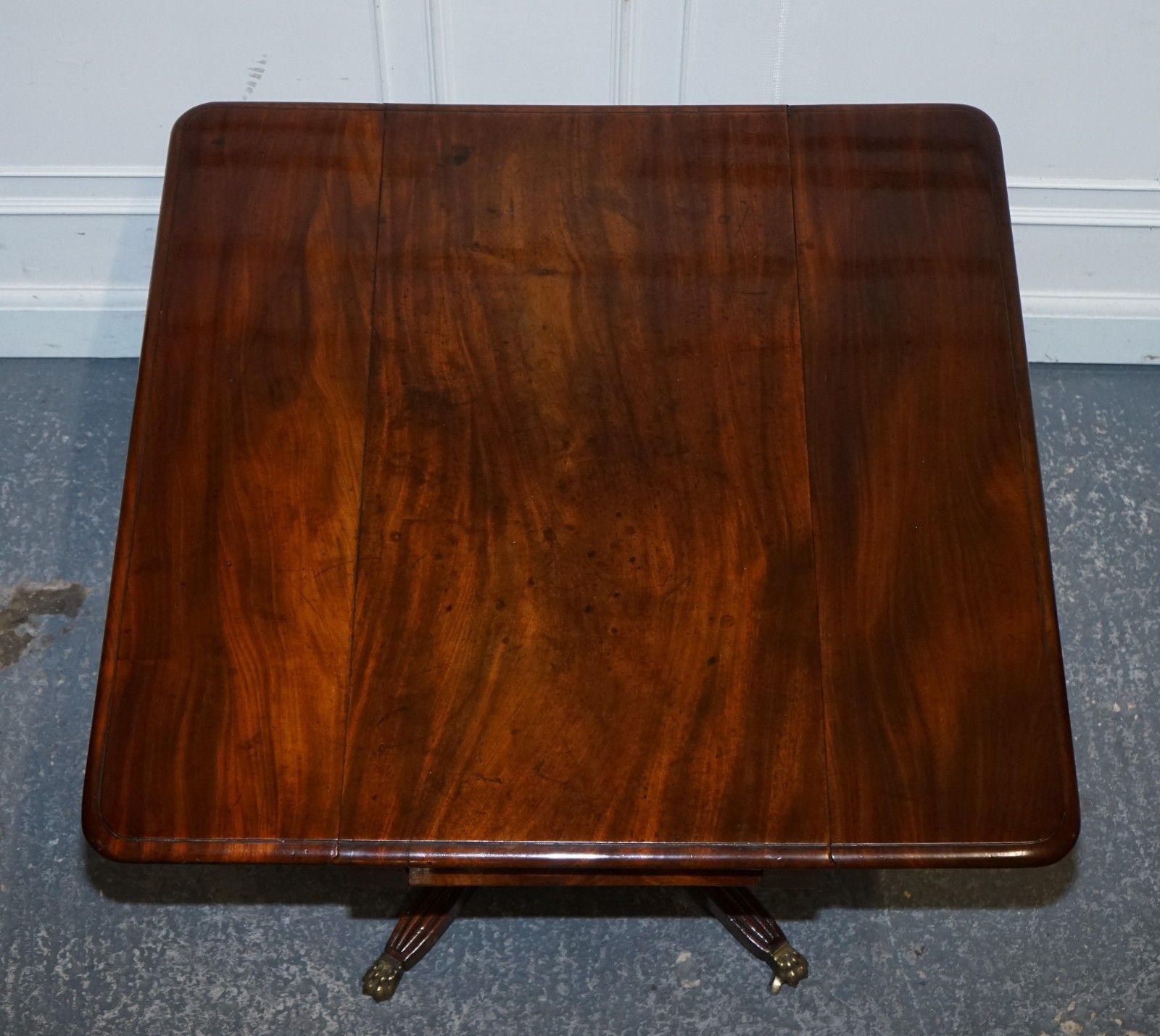 photo buy 1820s Restored English Antique Pedestal Pembroke Drop Leaf Table With Drawer
