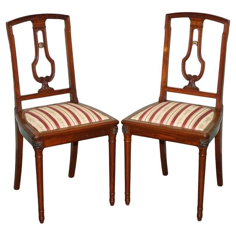 Pair Of Vintage Hardwood Dining Chairs