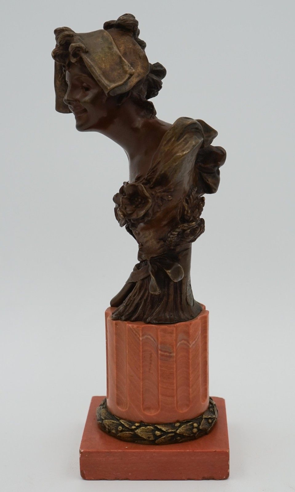 Antique 1885 1930 George Van Der Straeten Bronze Bust Of Dutch Lady photo vintage
