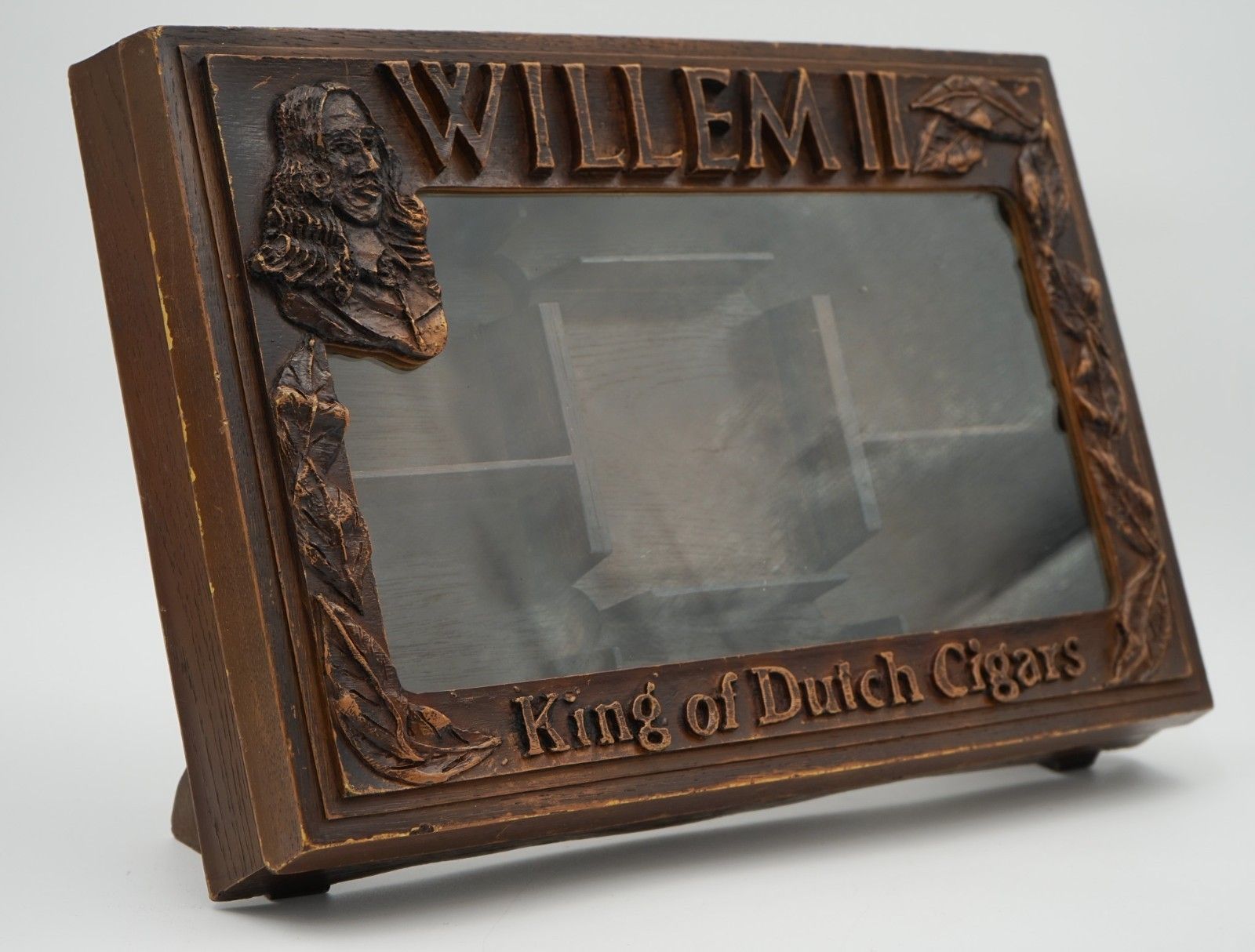 Antique Anglo Dutch Cigar Co. Willem II Oak Glazed Shop Counter Display Cabinet photo furniture