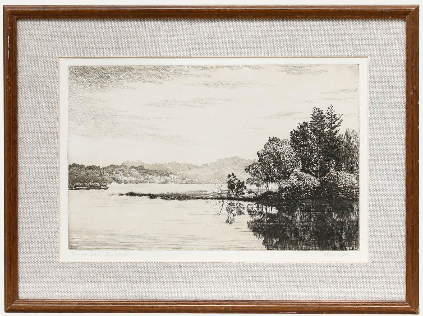 Robert Lillie (1867 1949) Early 20th Century Etching, Taynish Loch