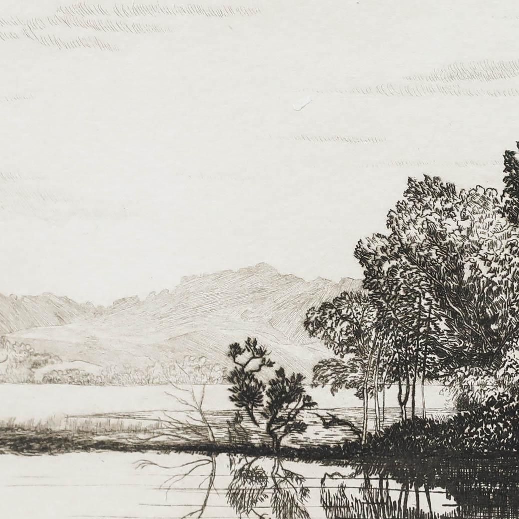 Robert Lillie (1867 1949) Early 20th Century Etching, Taynish Loch photo 195.0