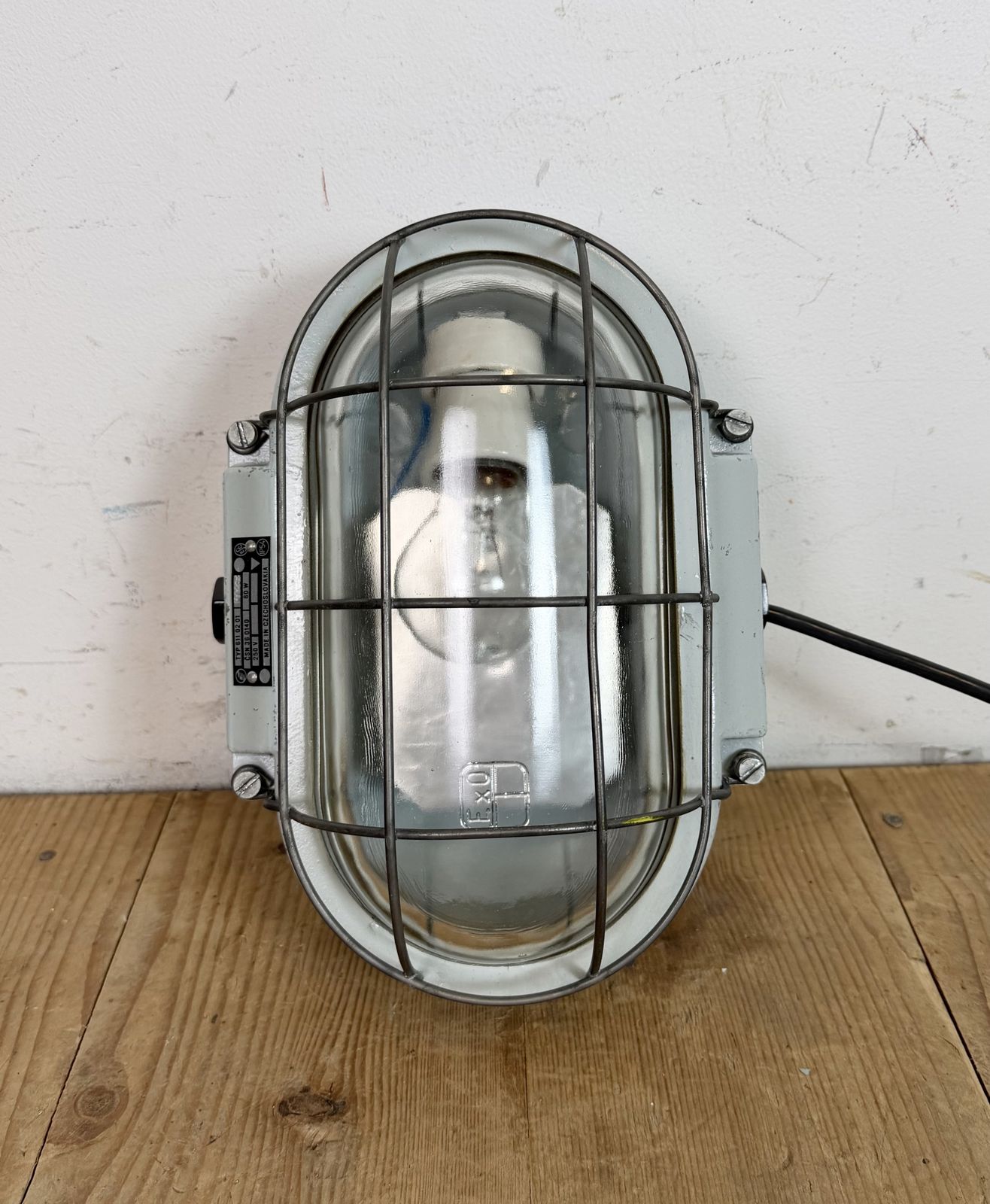 Lighting Industrial Cast Aluminium Wall Light With Clear Glass From Elektrosvit, 1970s,2x photo